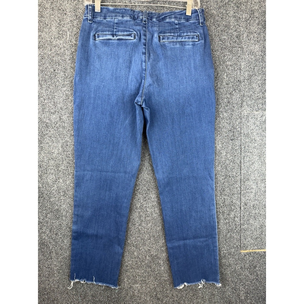 Frank and Eileen Est 1947 Wicklow Italian Chino Denim Pants Raw Hem Blue Siz 8 - Picture 4 of 7